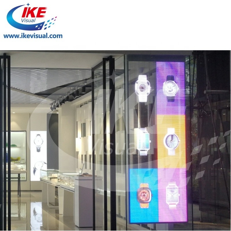 P3.9 Rental Glass Window LED Display 5000 Nits 500*100 transparent lED curtain
